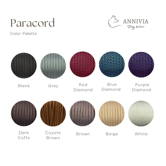 Parakorda Izstāžu Pavada Savelkošā ar Zelta Pērlītēm - Krāsu Izvēle - Annivia Dog Wear