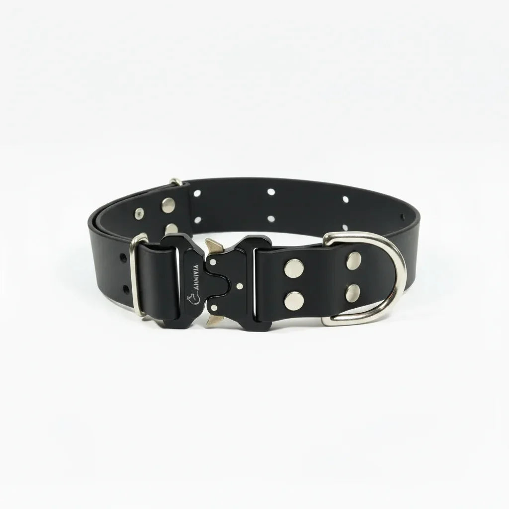 Maxi BioThane Elegance suņu kakla siksna - Black