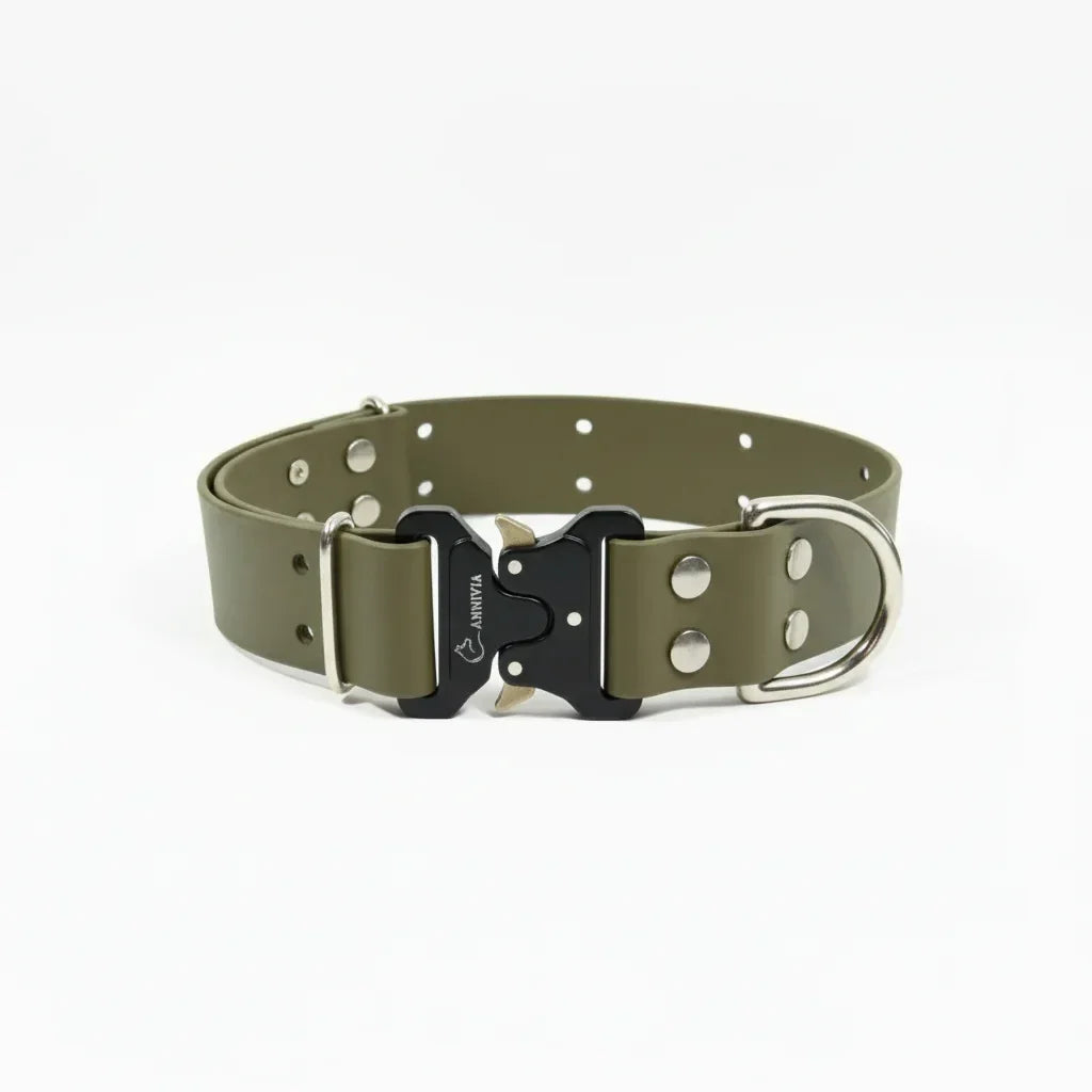 Maxi BioThane Elegance suņu kakla siksna - Military Olive