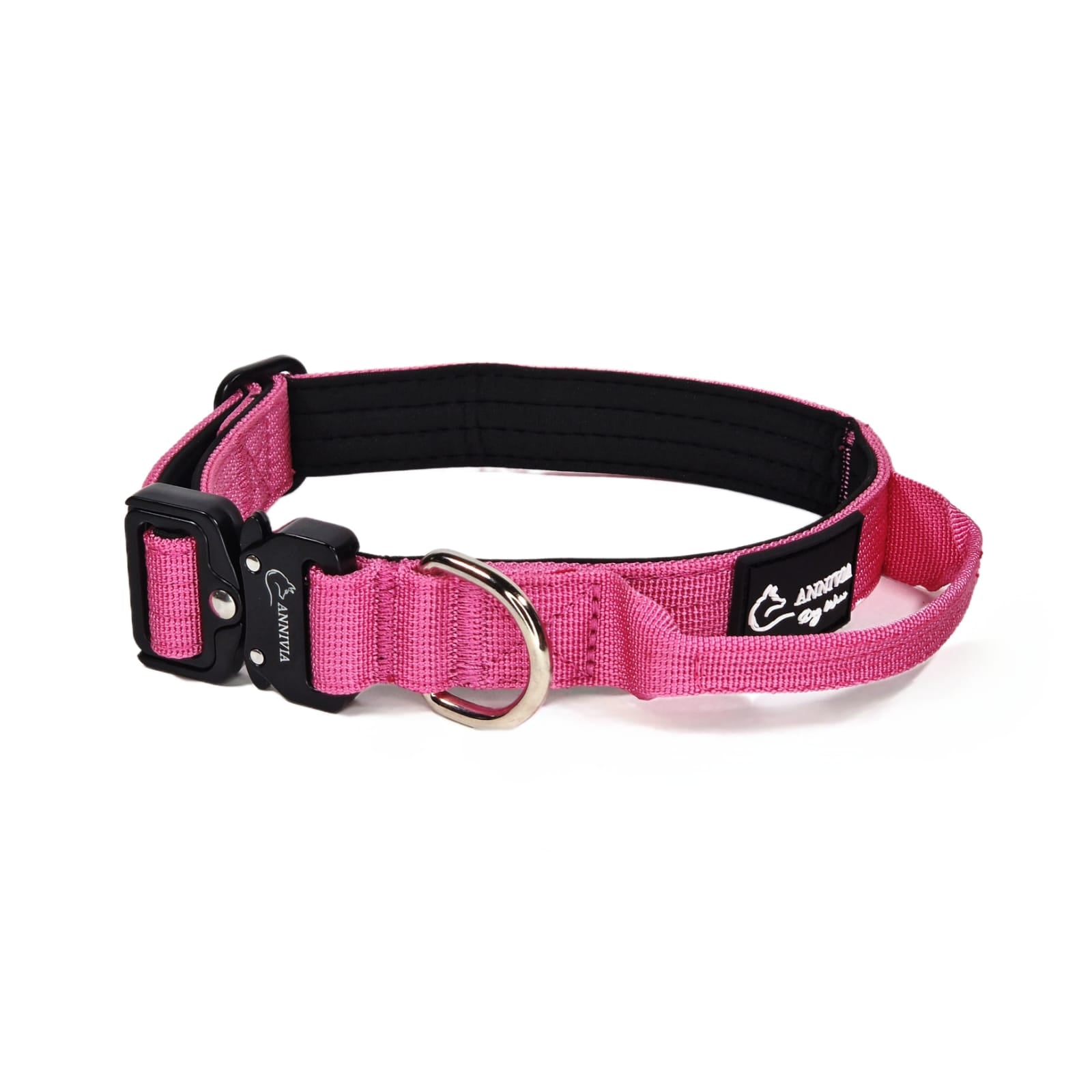 Mini taktiskā suņu kakla siksna ar rokturi, miksts neoprēns, spēcīgs neilons.