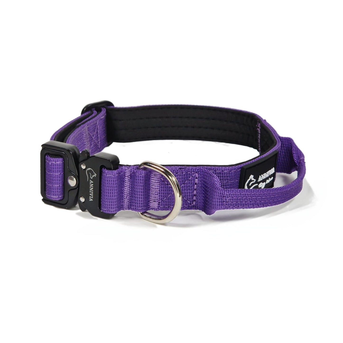 Mini taktiskā suņu kakla siksna ar rokturi, miksts neoprēns, spēcīgs neilons.