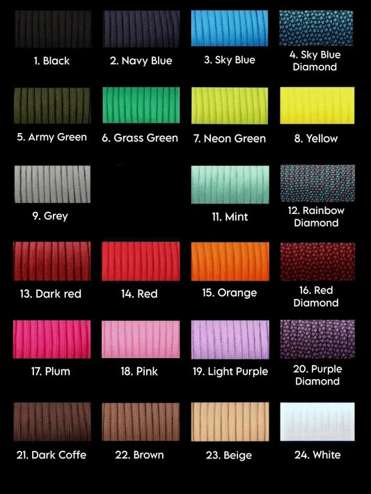 BioThane ar Paracord Suņu Kakla Siksna - Krāsu Izvēle - Annivia Dog Wear