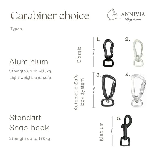 BioThane Duo Suņu Pavada - Krāsu un Karabīņu Izvēle - Annivia Dog Wear