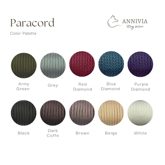 Paracord Izstāžu Pavada ar Karabīni - Krāsu Izvēle