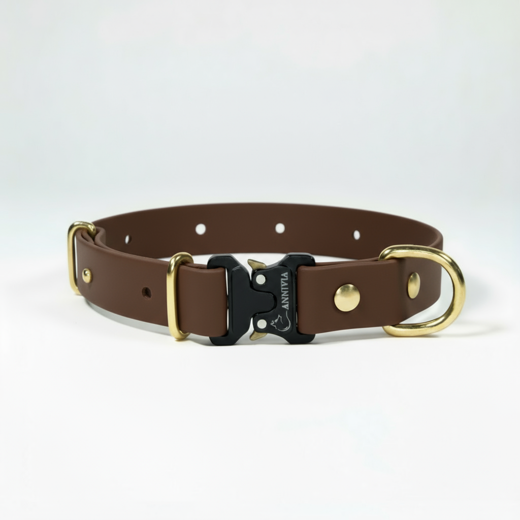 BioThane Elegance suņu kakla siksna - Dark Brown