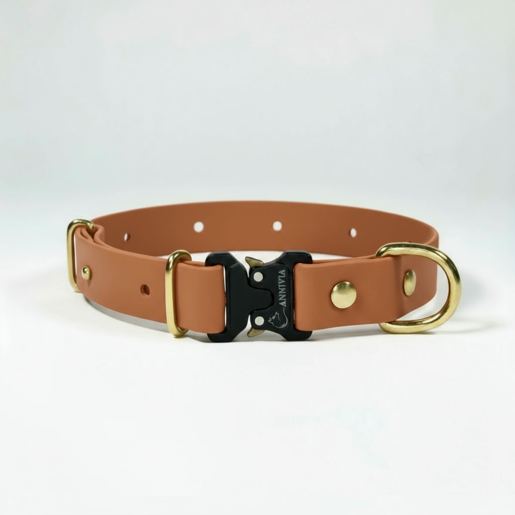 BioThane Elegance suņu kakla siksna - Light Brown