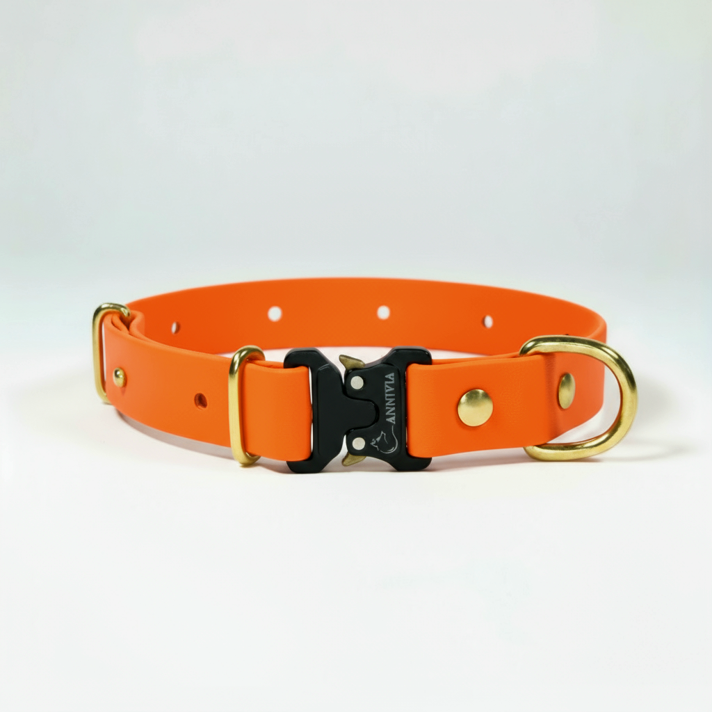 BioThane Elegance suņu kakla siksna - Orange