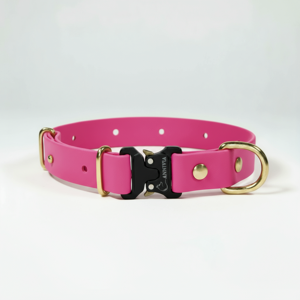 BioThane Elegance suņu kakla siksna - Passion Pink