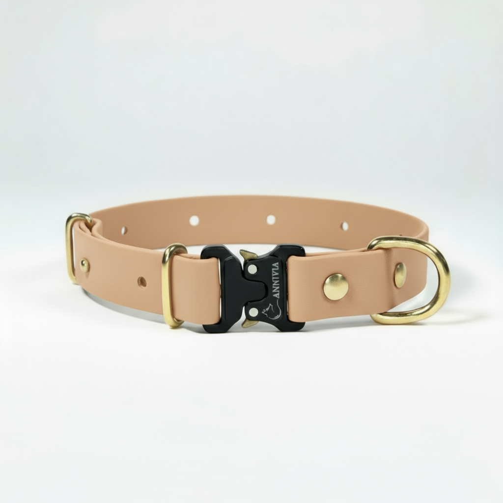 BioThane Elegance suņu kakla siksna - Powder Tan