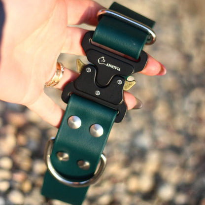 Biothane Maxi Elegance dog collar - Dark Green