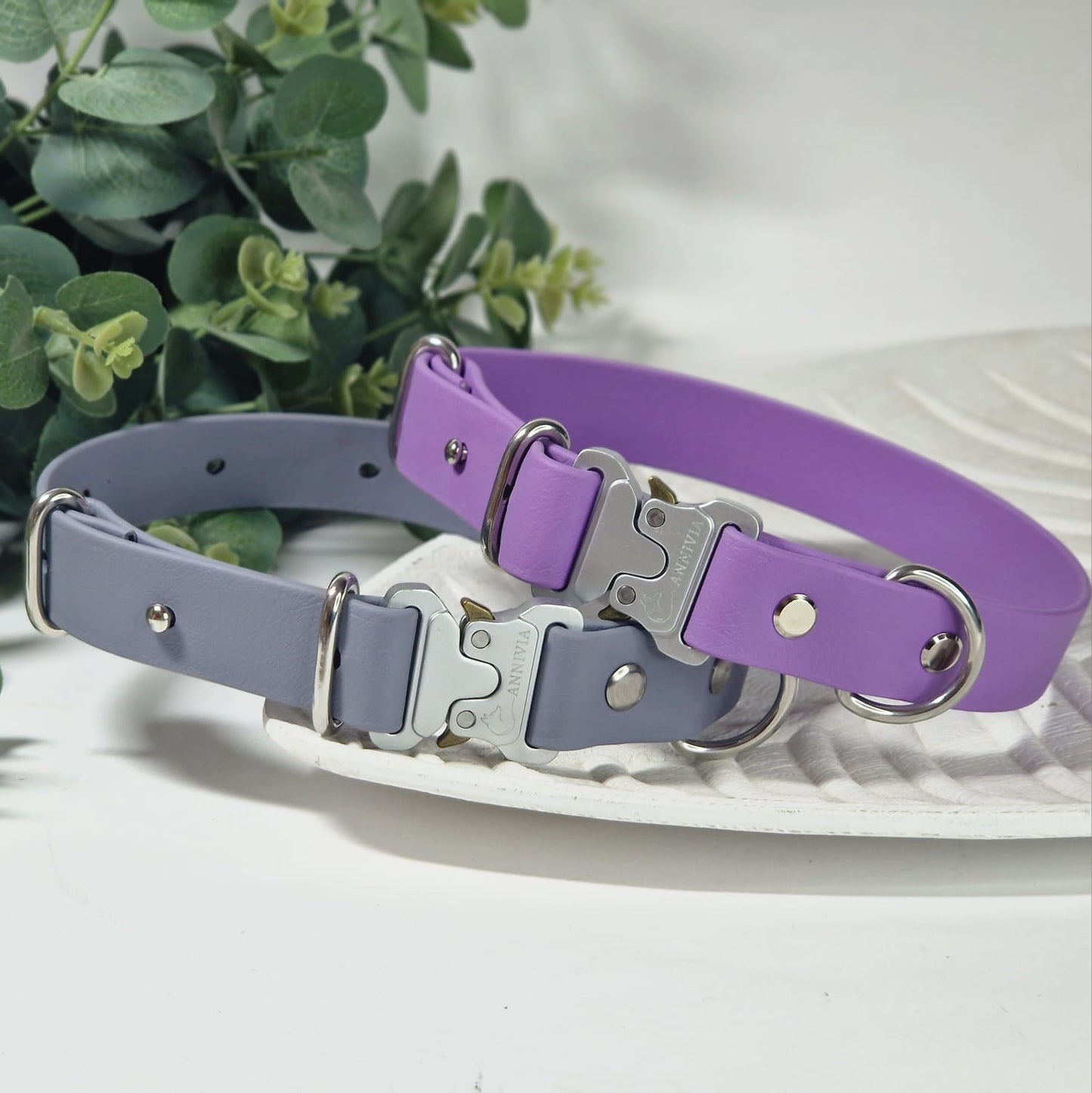 Biothane Silver Elegance dog collar - Color choice