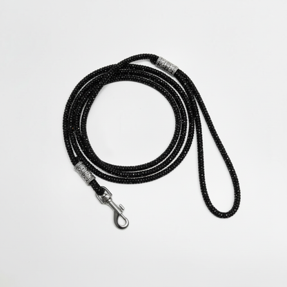 Diamond suņu Izstāžu Pavada ar Rhinestone Kristāliem - melna