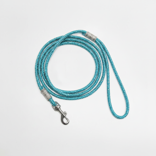 Diamond suņu Izstāžu Pavada ar Rhinestone Kristāliem - zilezers