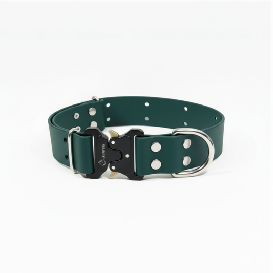 Maxi BioThane Elegance suņu kakla siksna - Dark Green