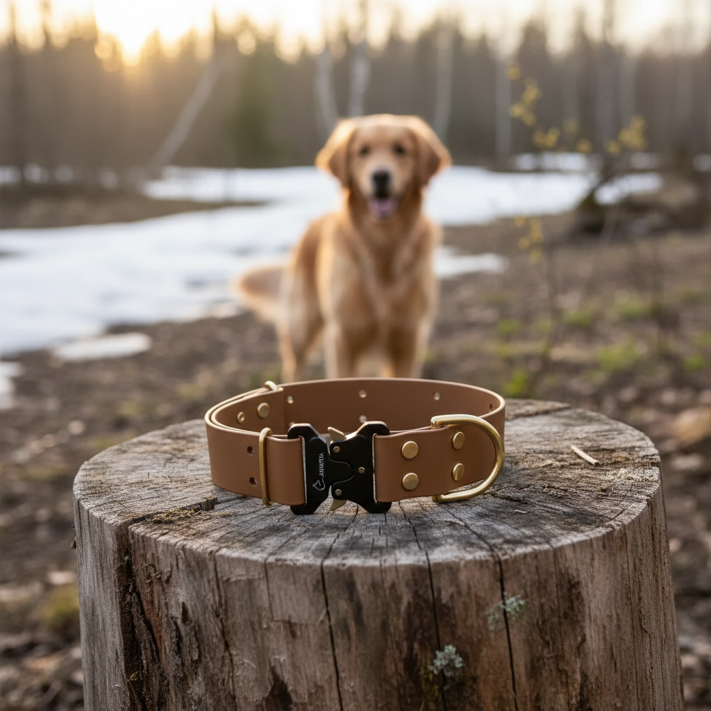 Maxi Light Brown Elegance - Pavasarīga Ziema ar Golden Retriever