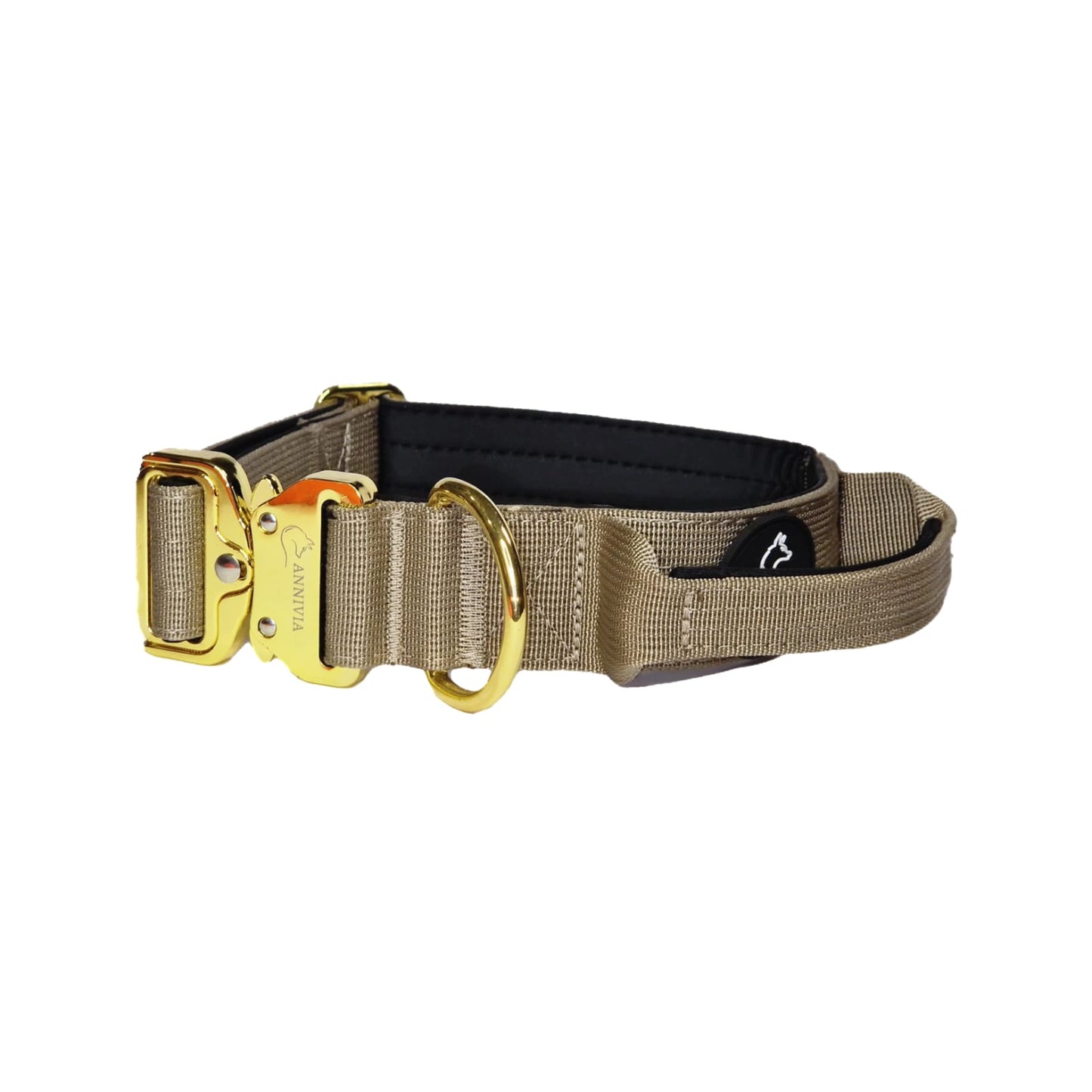 Tactical dog collar Sand & Gold (4 cm)