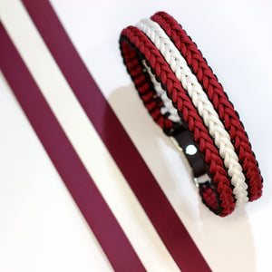 Pīta kakla siksna ar Latvijas motīvu, 4cm plata, roku darbs
